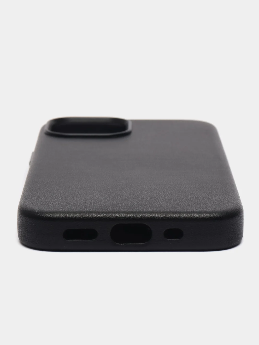 Черный чехол MagSafe для iPhone 13 Mini кожаный BROSCORP с защитой камер, микрофиброй, экокожа