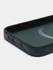 Тёмно-зелёный чехол MagSafe для iPhone 13 Mini кожаный BROSCORP с защитой камер, микрофиброй, экокожа