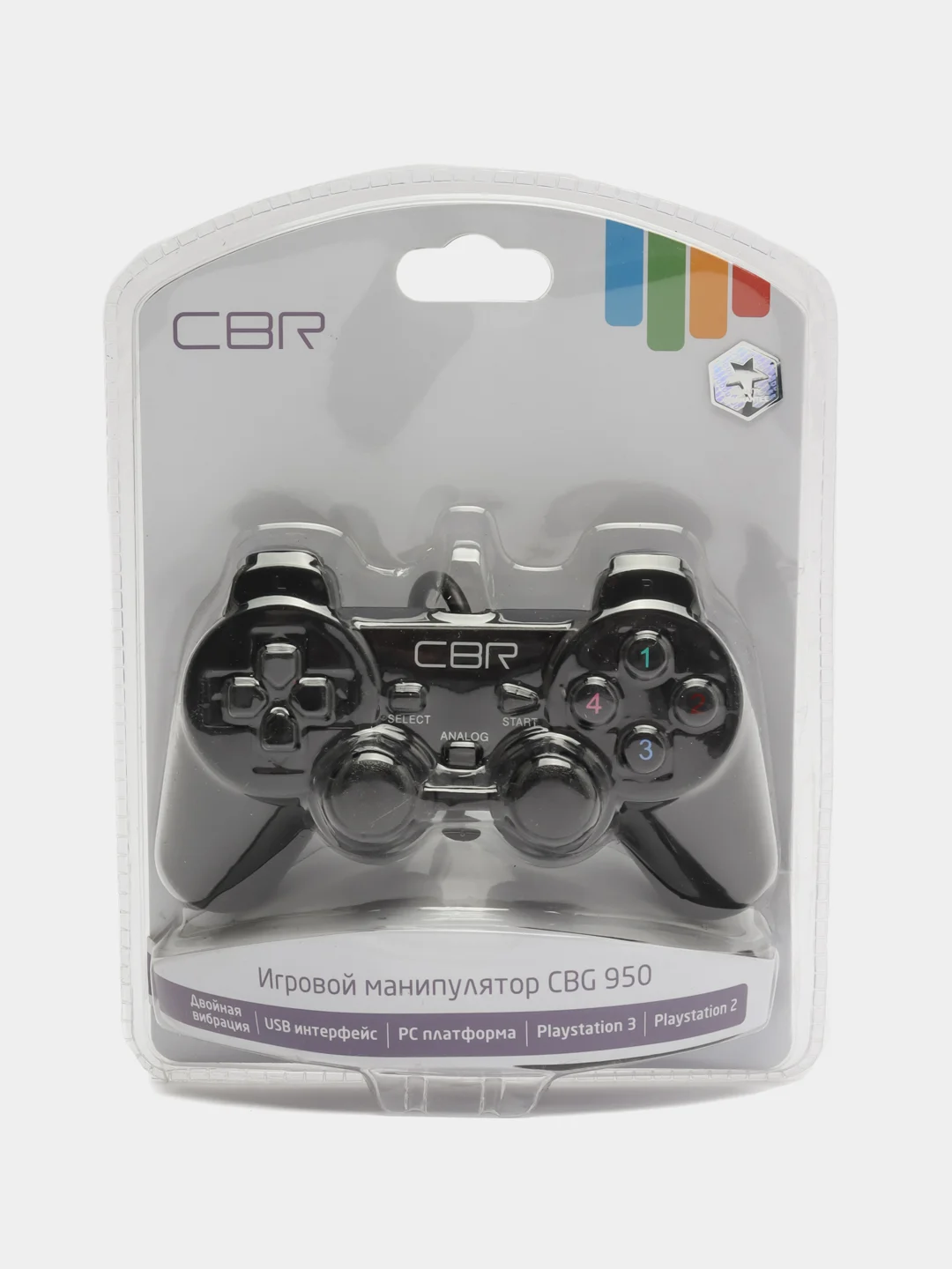 Черный геймпад CBR CBG-950 для ПК / PS2 / PS3, 2 вибромотора