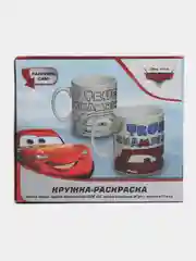 Кружка, 325 мл, в наборе с красками и кисточкой, "Тачки", Настоящий чемпион, керамика