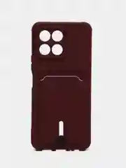 Бордовый чехол Honor X6, Honor X8 5G (Хонор Х6, Х8 5Г), силиконовый, с карманом для карты