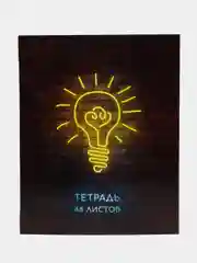 Белый тетрадь 48 листов в клетку "Неон", обложка мелованный картон