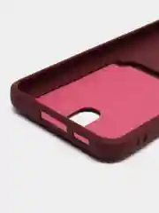 Бордовый чехол для Samsung Galaxy S23 (Самсунг Галакси С23) силиконовый, с карманом для карты