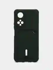 Тёмно-зелёный чехол для Huawei Honor X7 (Хуавей Хонор Х7) силиконовый, с карманом для карты