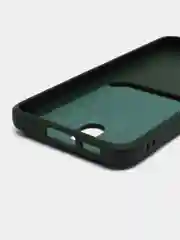 Тёмно-зелёный чехол для Samsung Galaxy S23 (Самсунг Галакси С23) силиконовый, с карманом для карты