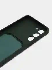 Тёмно-зелёный чехол для Samsung Galaxy S23 (Самсунг Галакси С23) силиконовый, с карманом для карты
