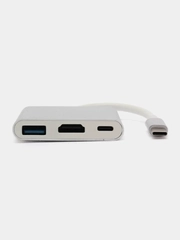 ОТГ адаптер HUB, переходник Type-C для MacBook HDMI + USB 3.0 + PD хаб