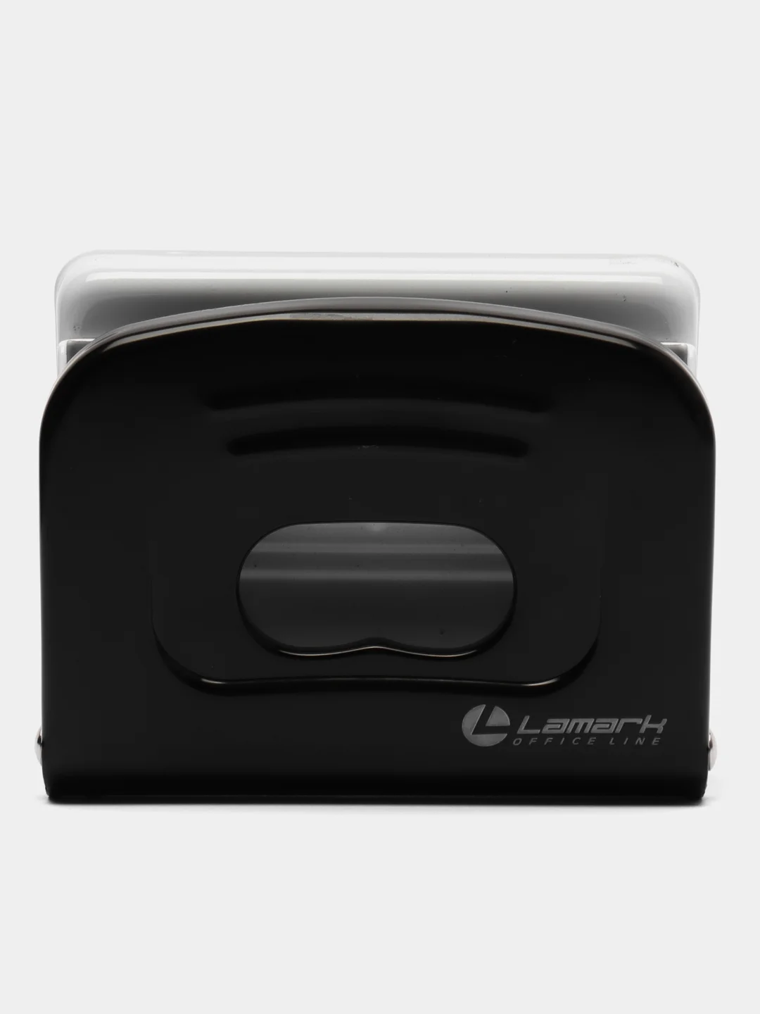 Дырокол с линейкой 20 листов, Lamark Metallic, чёрный