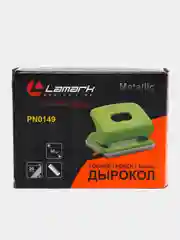 Дырокол с линейкой 20 листов, Lamark Metallic, чёрный