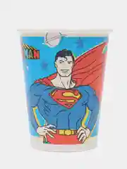 Superman, набор бумажных стаканов, желтый лого, 6 шт, 250 мл