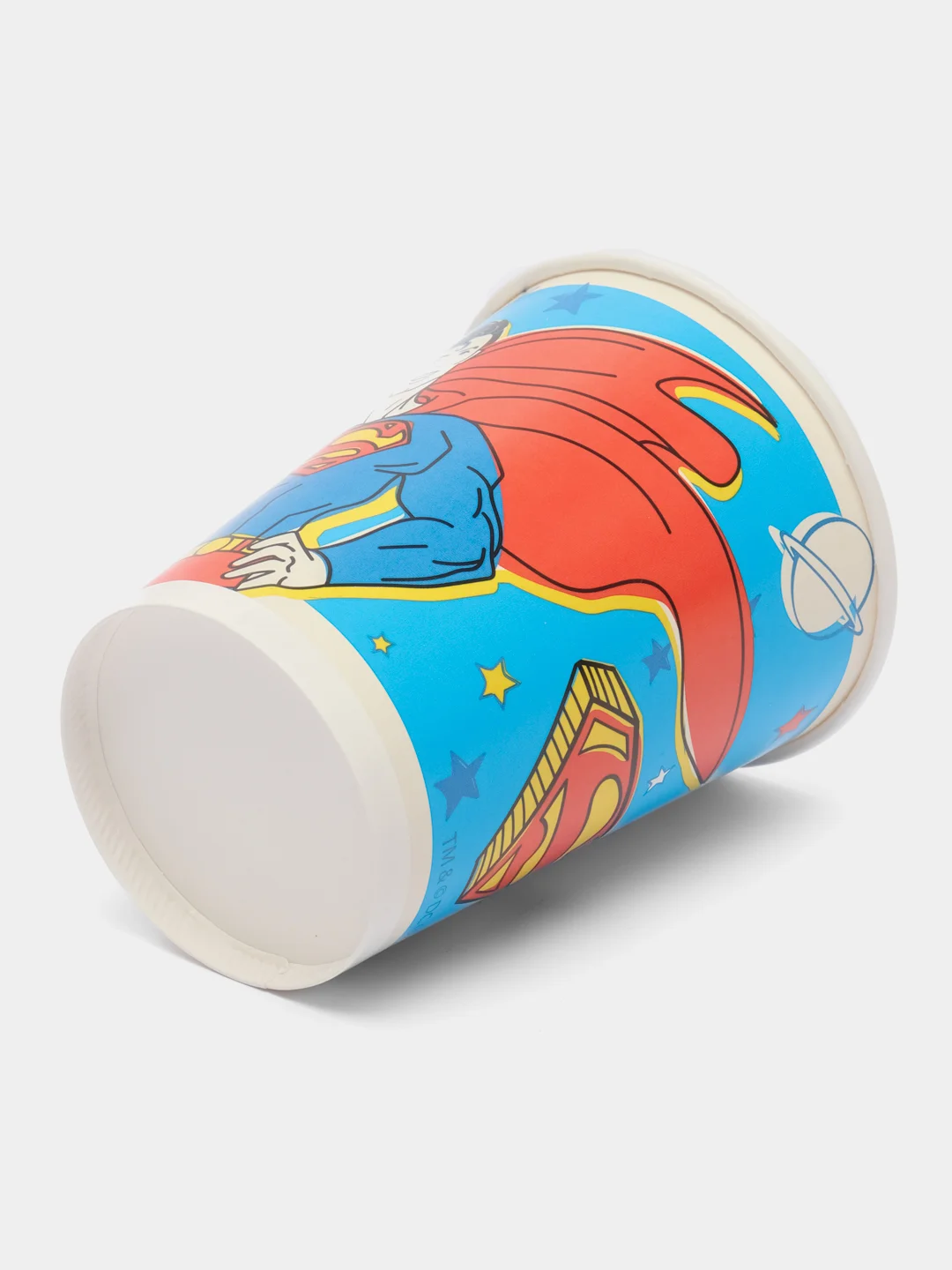 Superman, набор бумажных стаканов, желтый лого, 6 шт, 250 мл