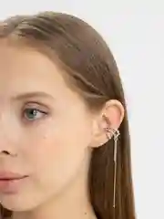 Серебряный каффы серьги со стразами, висячие серьги женские, с жемчугом и цепочкой Trio, бижутерия
