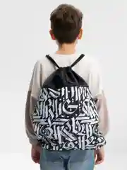 Мешок для обуви BRAUBERG БОЛЬШОЙ, с ручкой, карман на молнии, сетка, 51х41 см Graffiti