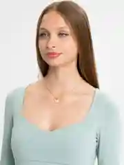 Золотой ожерелье женское с жемчугом и подвеской