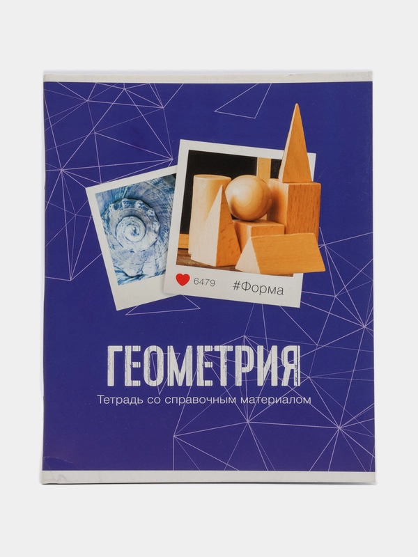 Тетрадь предметная "Фото", 48 листов в клетку "Геометрия" со справочным материалом
