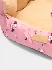Розовый лежанка для кошек и собак, со съемным матрасом, с бортиками