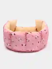 Розовый лежанка для кошек и собак, со съемным матрасом, с бортиками