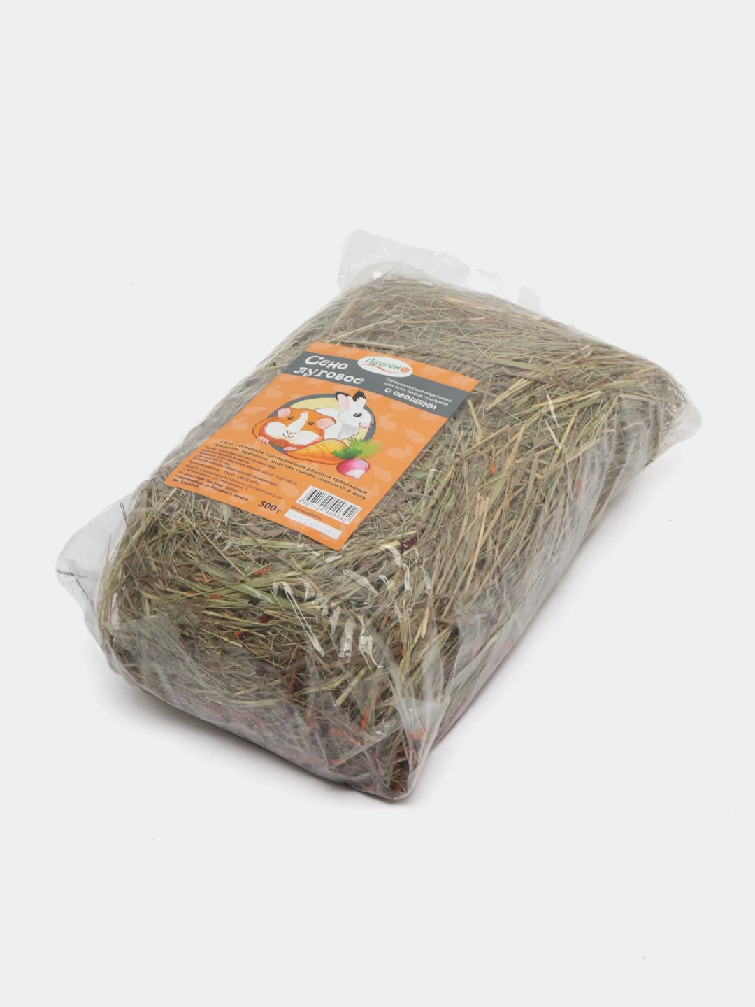 Лаурон сено для грызунов, луговое, прессованное, с овощами, 500 г, 2 шт