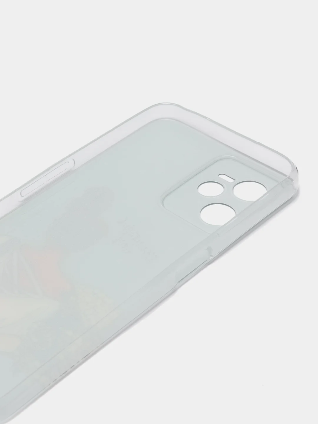 Тёмно-серый силиконовый чехол на Realme C35 / Реалми С35 прозрачный, с рисунком, защита камеры