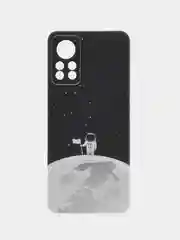 Серебряный силиконовый чехол на Infinix HOT 11S NFC / Инфиникс Хот 11S NFC прозрачный, с рисунком