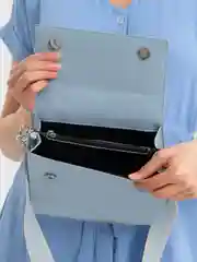 Голубой сумка женская, через плечо, из экокожи, кросс боди клатч
