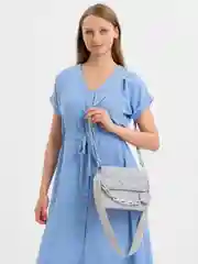 Серый сумка женская, через плечо, из экокожи, кросс боди клатч