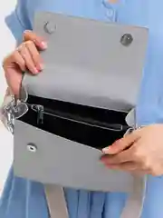 Серый сумка женская, через плечо, из экокожи, кросс боди клатч
