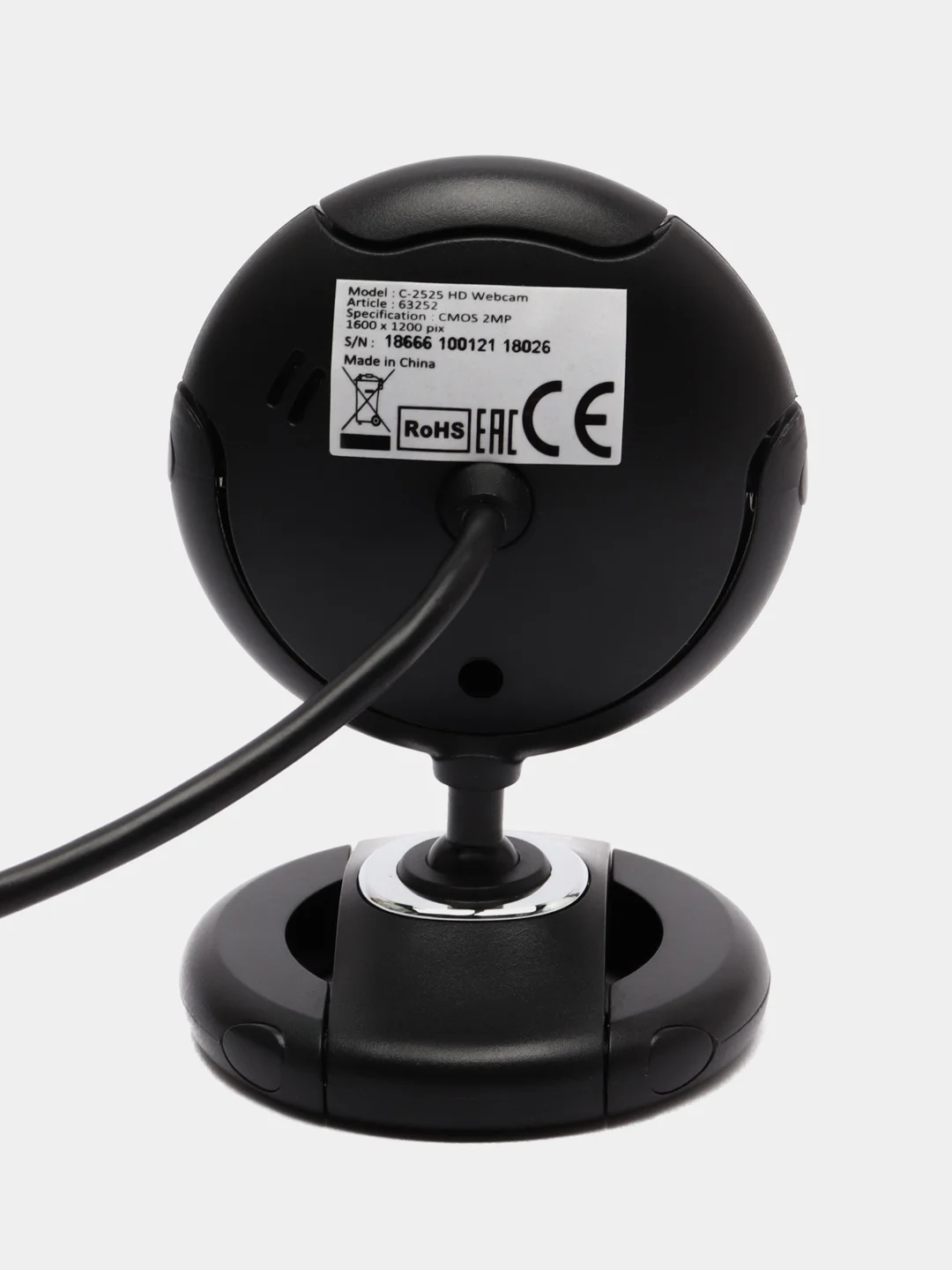 Веб-камера Defender C-2525HD, 2 Мп микрофон, Usb 2.0, регулируемое крепление черная 353453