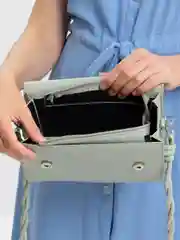 Зеленый сумка женская через плечо из экокожи, кросс боди клатч