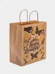 Желтый пакет с кручен. ручками "Мечтай", крафт 80 г, 250*220*120