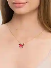Красный цепочка на шею с бабочкой "Загадай желание"