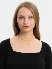 Желтый чокер-цепочка на шею из бисера с удлинителем