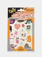 Наклейки - татуировки "Котики", 3 листа