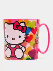 Кружка пластиковая (для СВЧ, 350 мл). Hello Kitty Сердечки