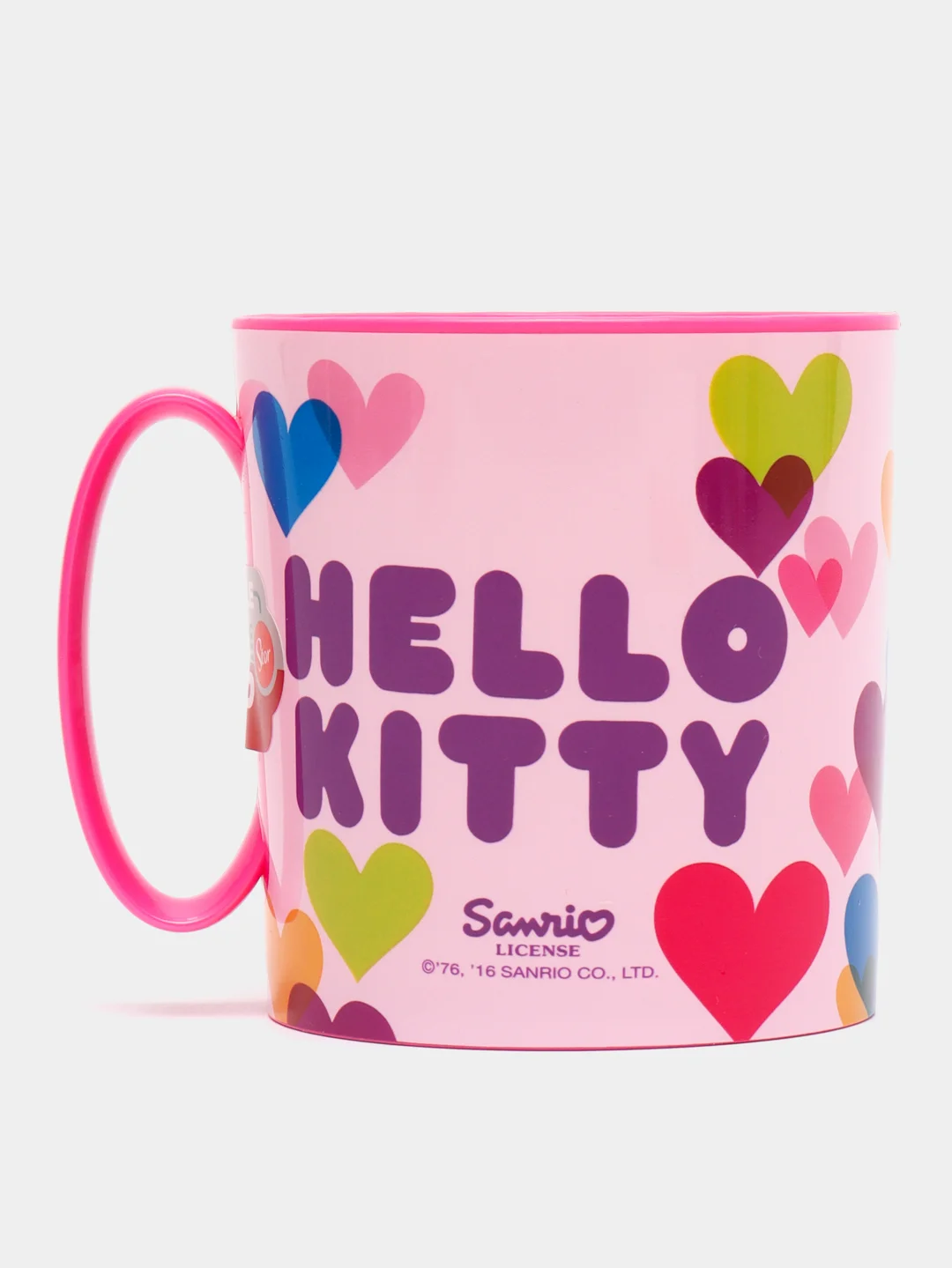 Кружка пластиковая (для СВЧ, 350 мл). Hello Kitty Сердечки