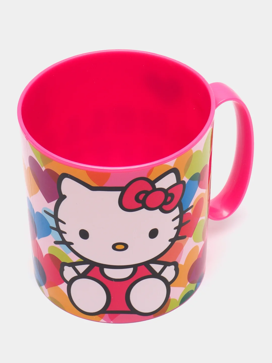 Кружка пластиковая (для СВЧ, 350 мл). Hello Kitty Сердечки