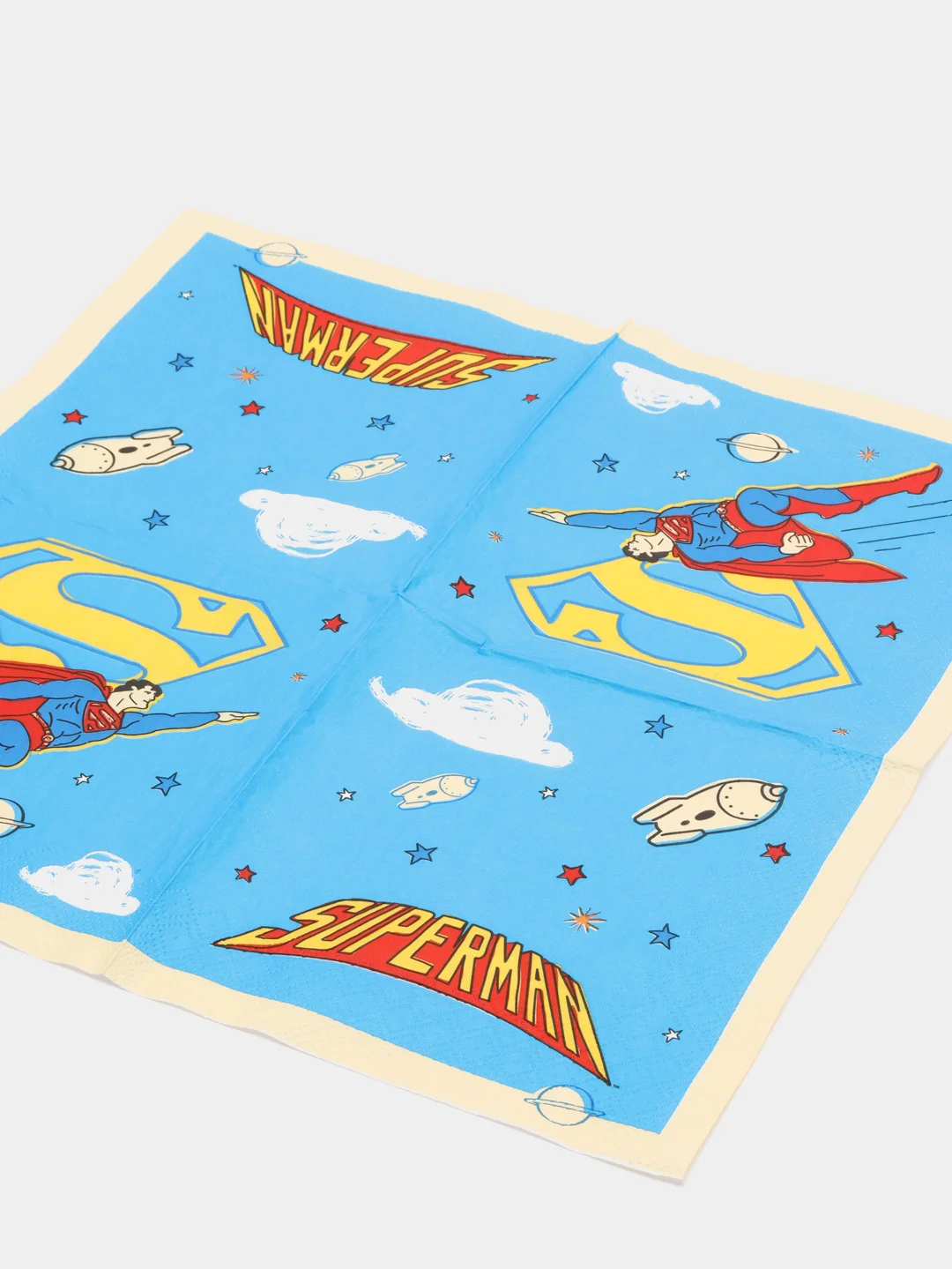 Superman, салфетки бумажные, трехслойные, желтый лого, 33*33 см, 20 шт