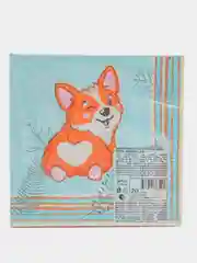 Салфетки бумажные трехслойные "Корги", 33*33 см, 20 шт
