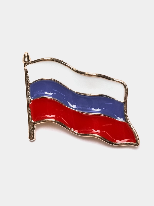 Брошь флаг России на булавке