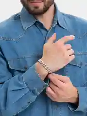 Серебряный мужской браслет, кубинский