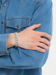 Серебряный мужской браслет, кубинский