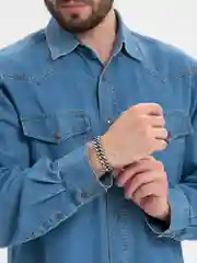 Черный мужской браслет, кубинский