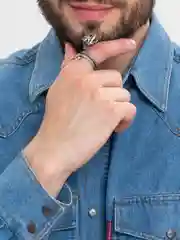 Серебряный мужское кольцо дракон