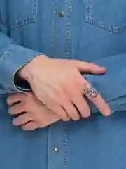 Серебряный мужское кольцо дракон