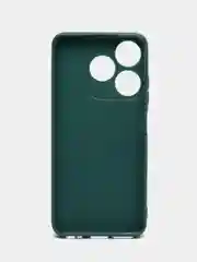 Тёмно-зелёный чехол для Tecno Spark 10, Spark 10C силиконовый BROSCORP матовый тонкий с защитой камер