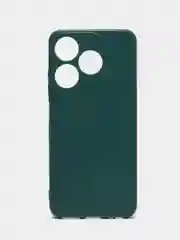 Тёмно-зелёный чехол для Tecno Spark 10, Spark 10C силиконовый BROSCORP матовый тонкий с защитой камер
