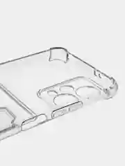 Прозрачный противоударный чехол BROSCORP для Xiaomi Poco X5 5G силиконовый с карманом для карт