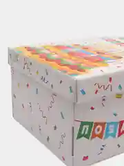 Белый большая подарочная коробка, складная, 31 х 25 х 16 см