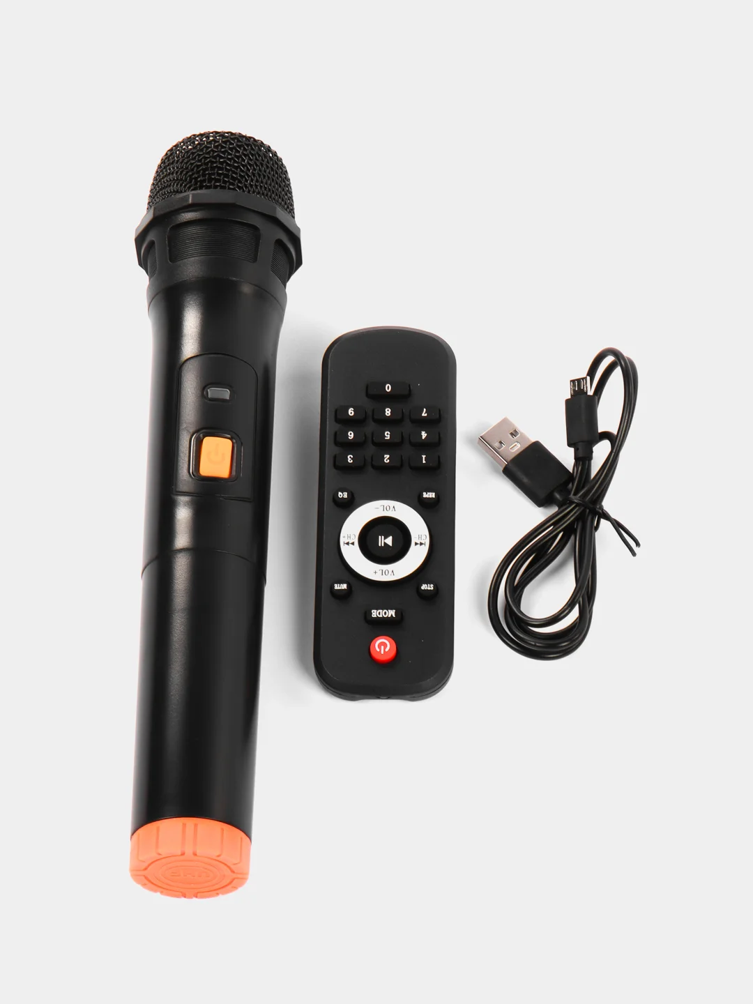 Черный портативная большая колонка ZQS-8210 с микрофоном, беспроводная, с Bluetooth и FM радио