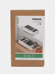 Черный внешний аккумулятор, 30000 mAH, со встроенными кабелями, Power Bank